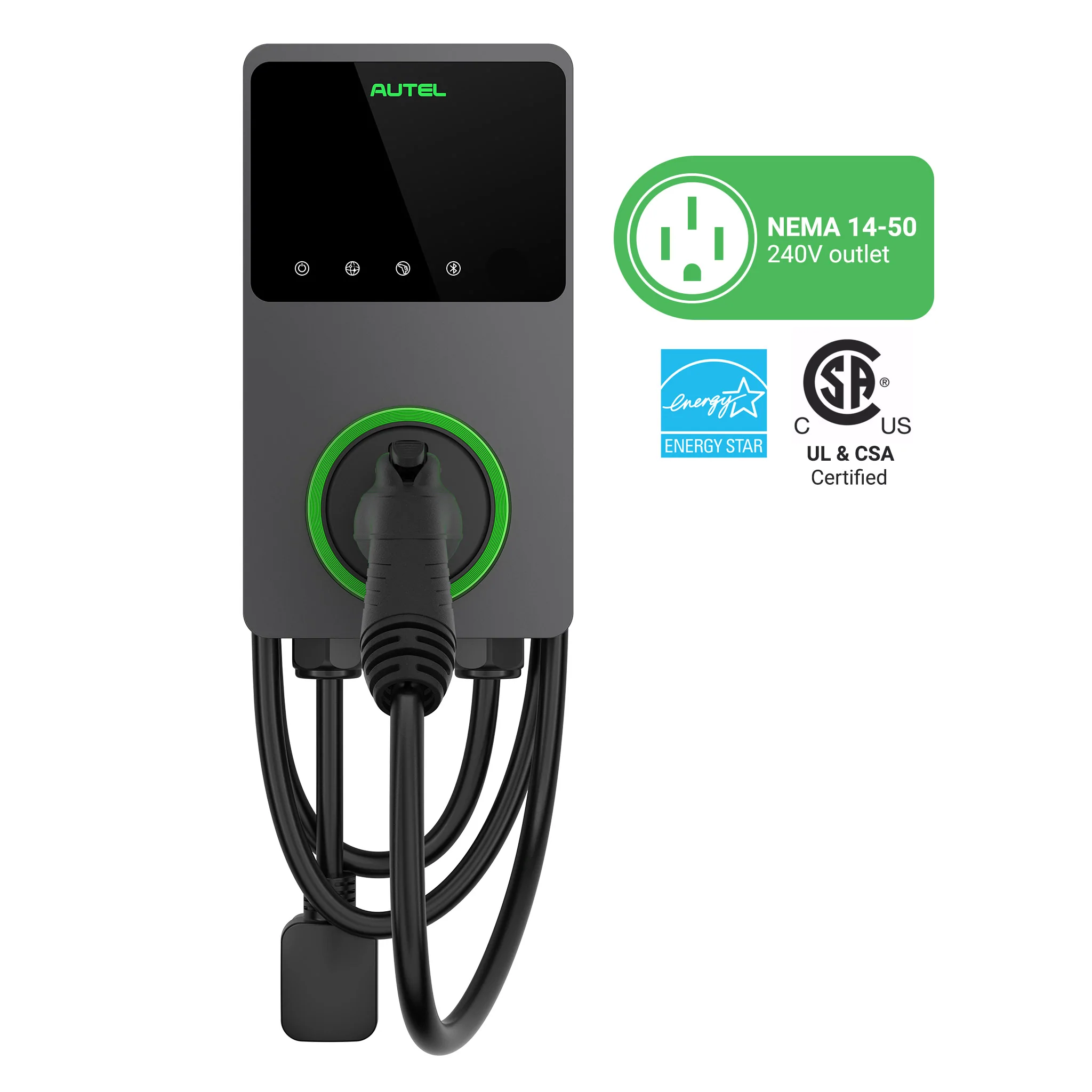 MaxiCharger AC Home 40A - NEMA 14-50 - EV Charger With In-Body Holster