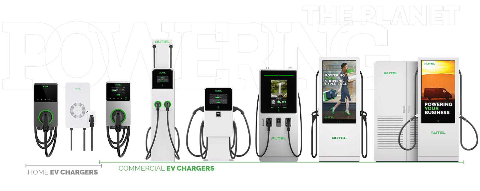 Autel's full product line of EV chargers